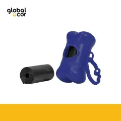 Set Hueso con 15 bolsitas para residuos de mascotas Azul