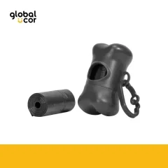 Set Hueso con 15 bolsitas para residuos de mascotas Negro