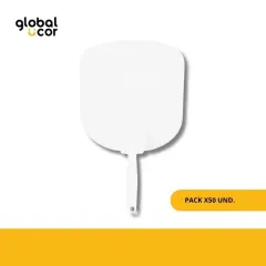 Pack 50 Abanico plástico FRESH AIR full color Blanco
