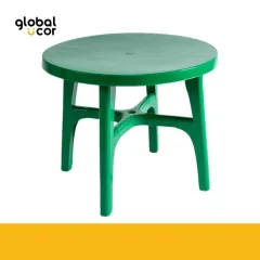 Mesa Plástica Redonda Verde