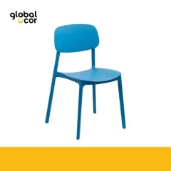 Silla apilable de plástico rígido Azul