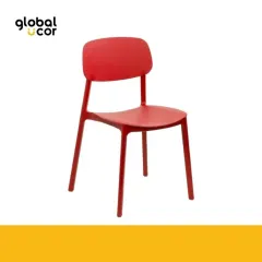 Silla apilable de plástico rígido Rojo