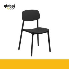 Silla apilable de plástico rígido Negro
