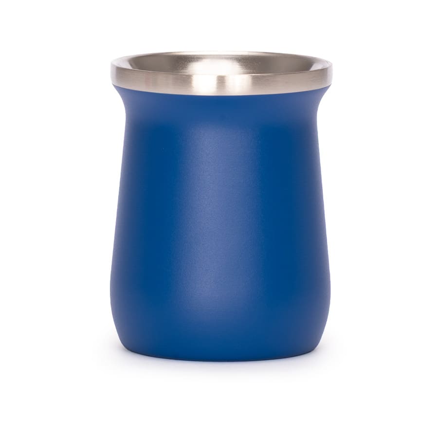 Vaso Térmico metálico MATE 300ml. con Bombilla Azul Marino3