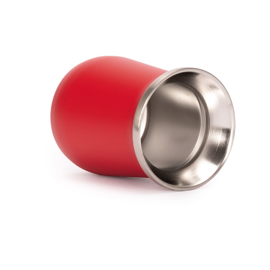 Vaso Térmico metálico MATE 300ml. con Bombilla Rojo2