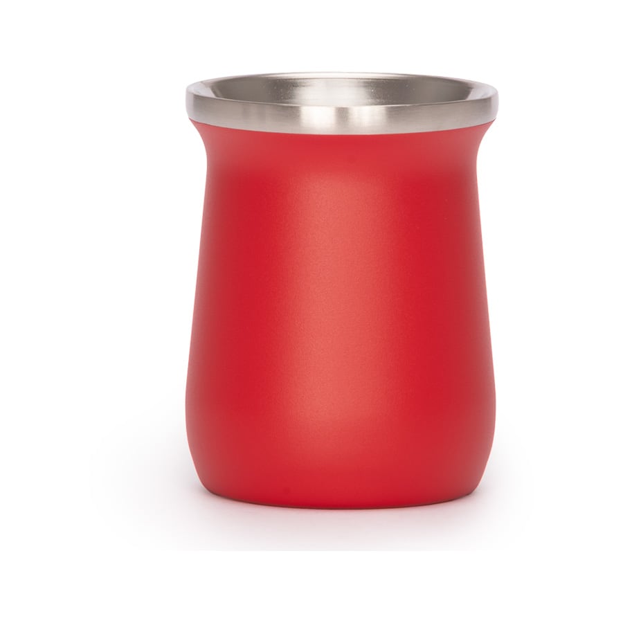 Vaso Térmico metálico MATE 300ml. con Bombilla Rojo3