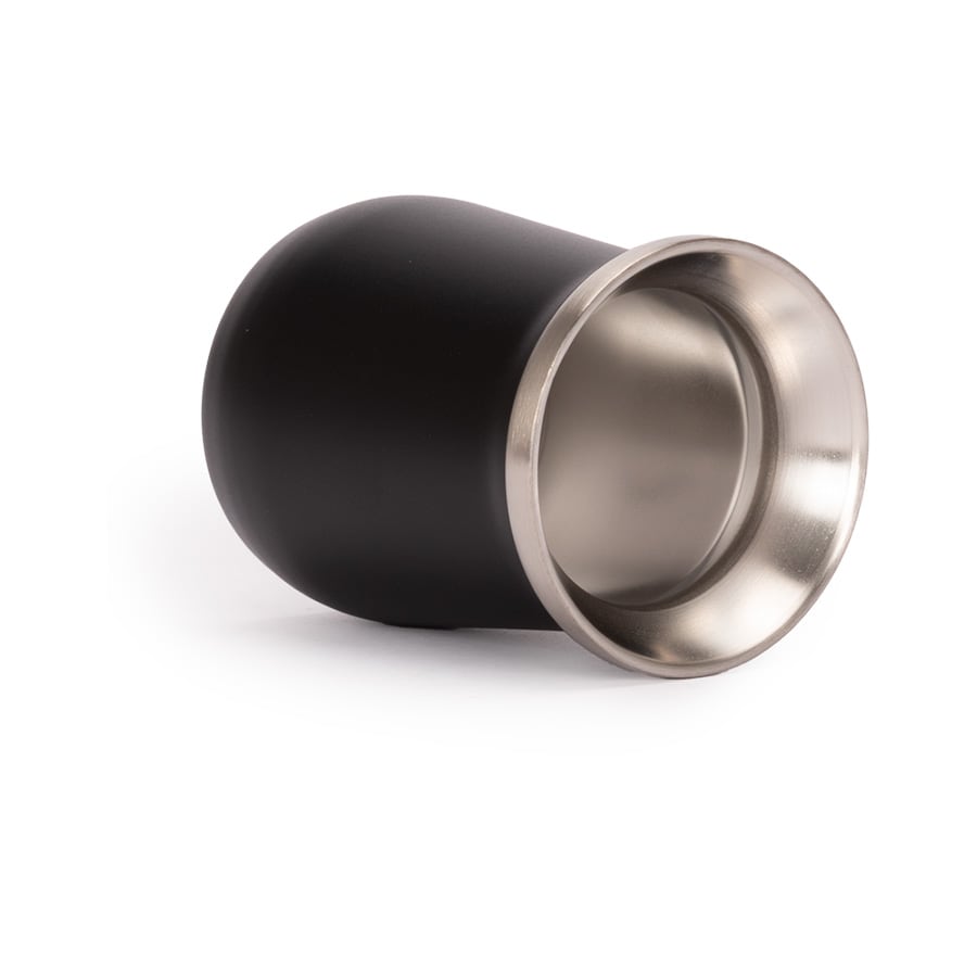 Vaso Térmico metálico MATE 300ml. con Bombilla Negro2