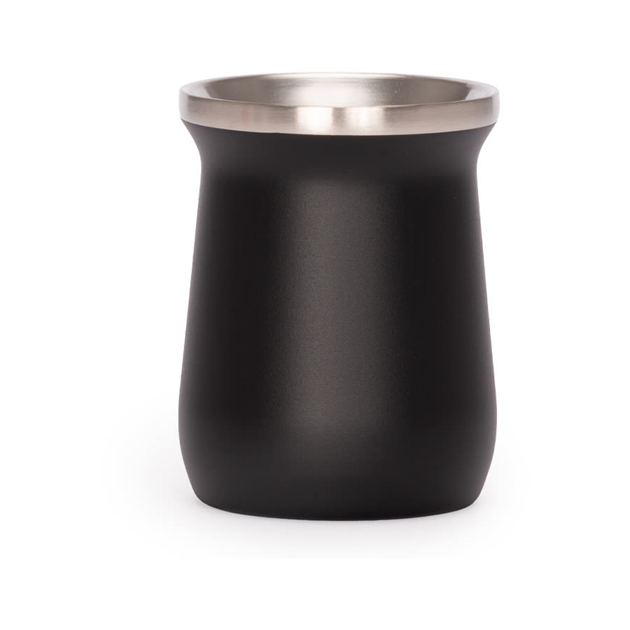 Vaso Térmico metálico MATE 300ml. con Bombilla Negro3