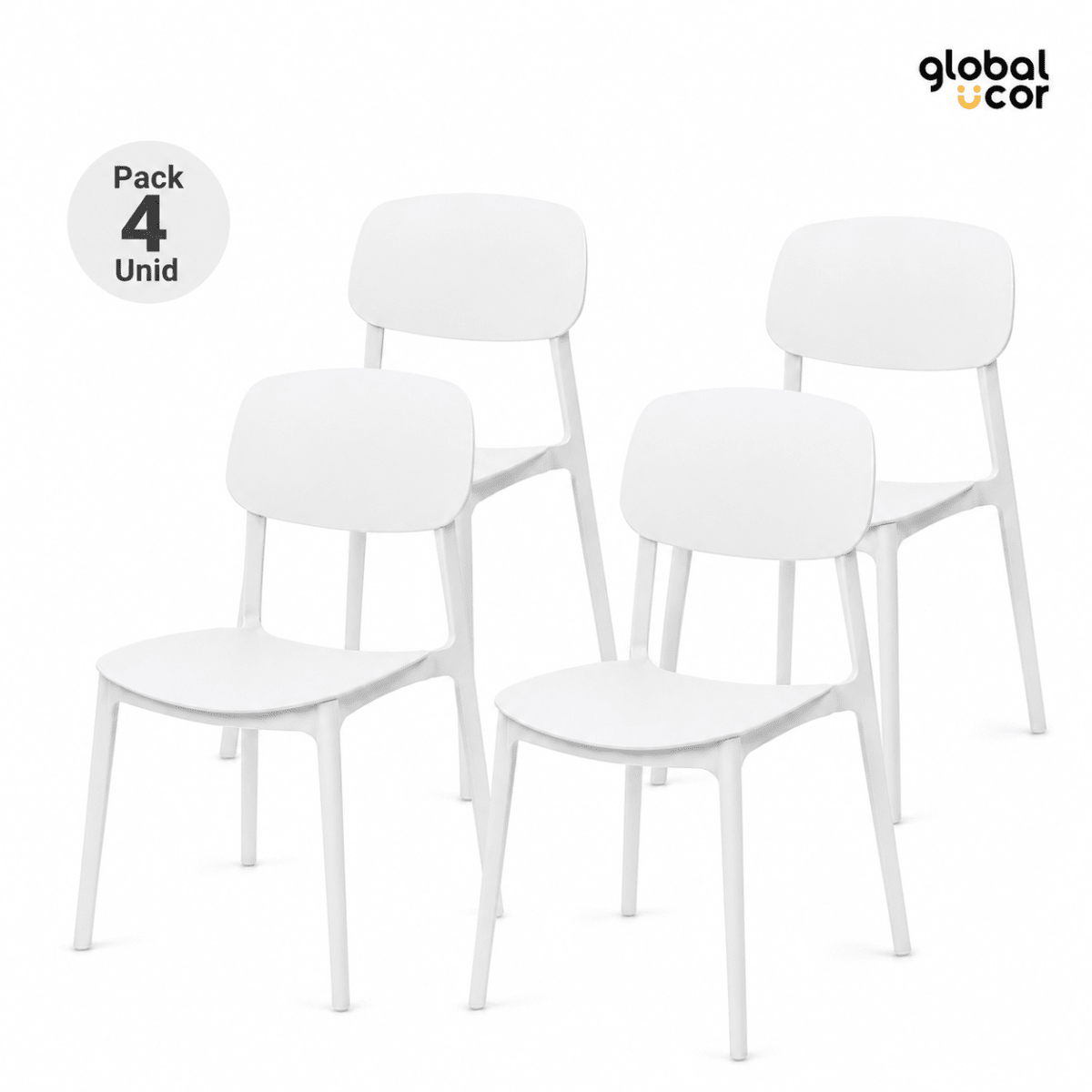 Pack 4 Sillas Apilables Blanco1