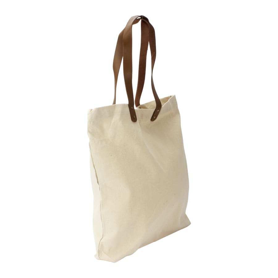 Bolsa de Compras 10oz Canvas asas Cuero2