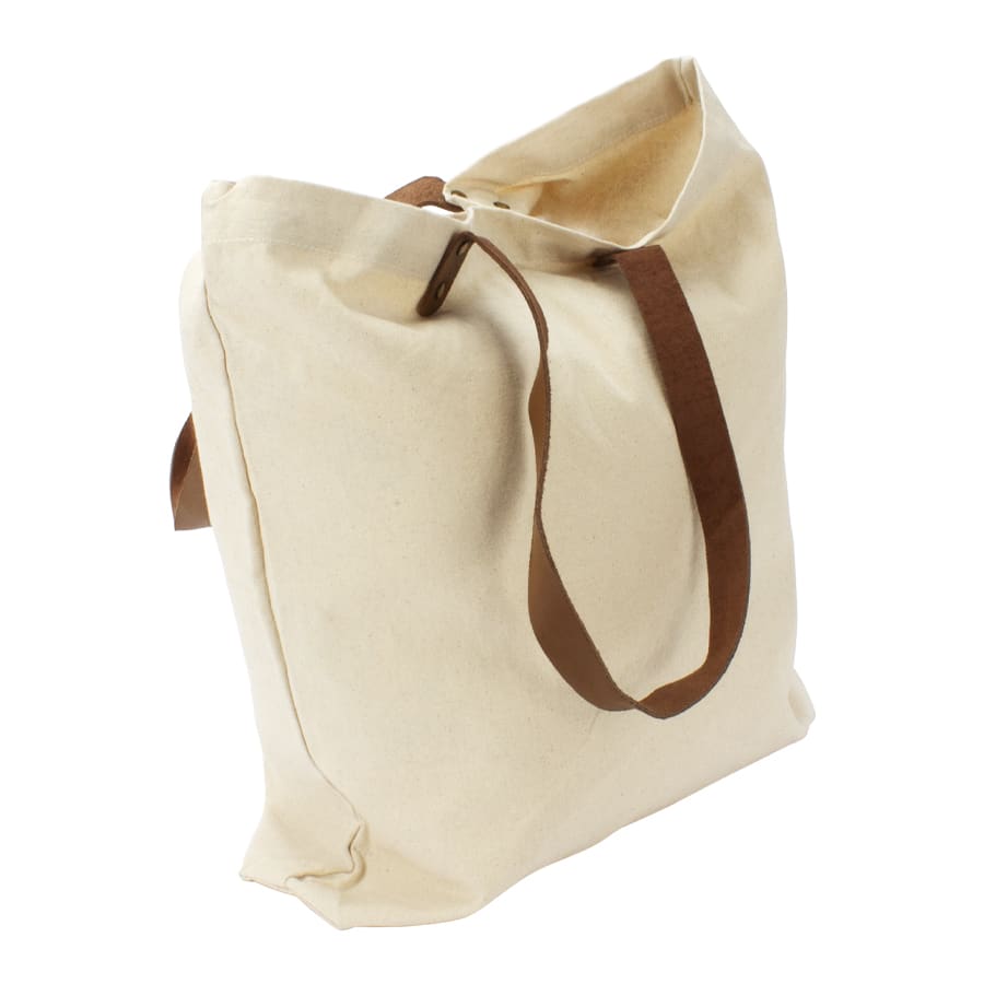 Bolsa de Compras 10oz Canvas asas Cuero7