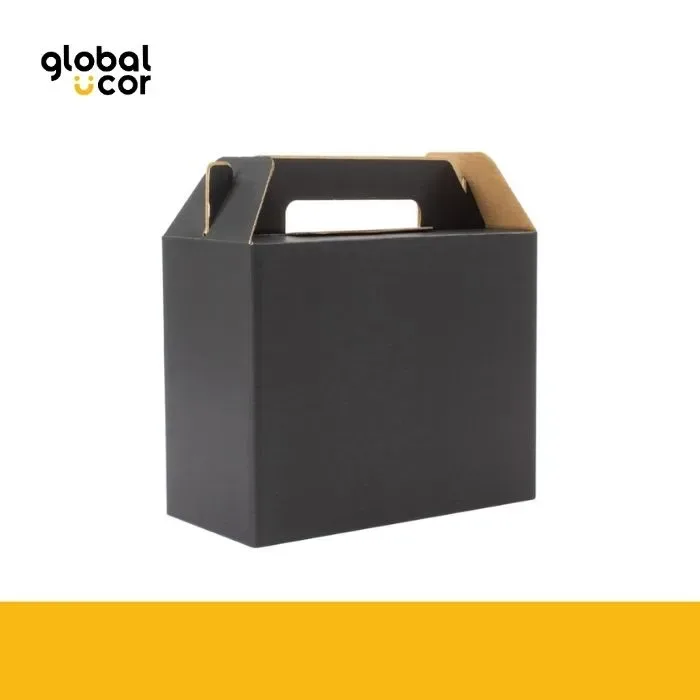 Caja autoarmable con asas, 25x20x12 cm Negro2