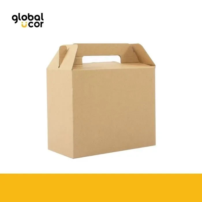 Caja autoarmable con asas, 25x20x12 cm Natural1