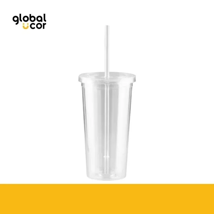 Vaso plástico doble pared aislante 600cc1