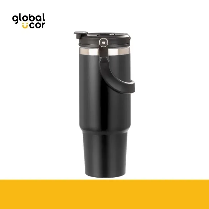 Mug Térmico gigante doble pared de acero HOOK 900cc Negro1