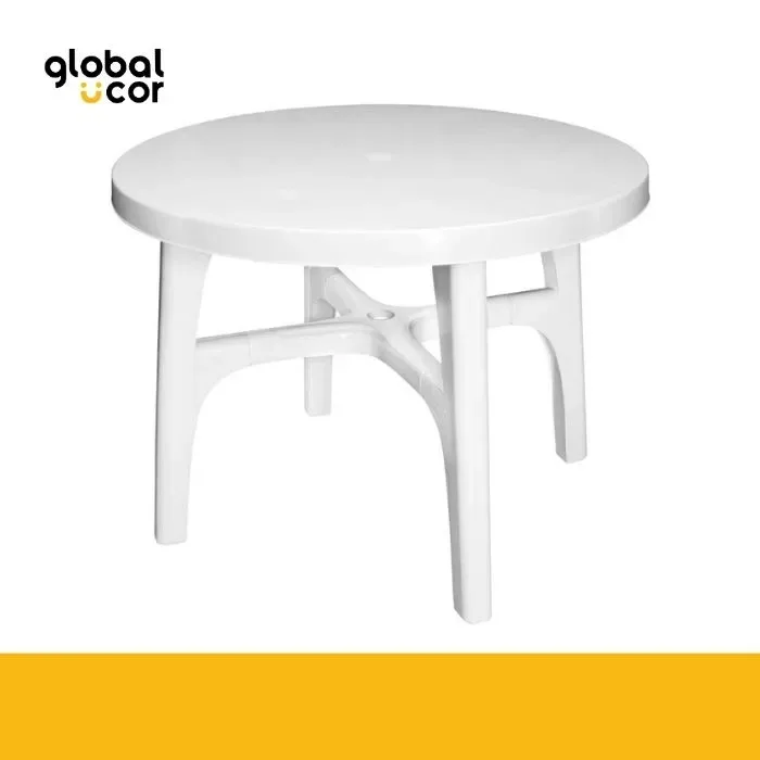 Mesa Plástica Redonda Blanco1