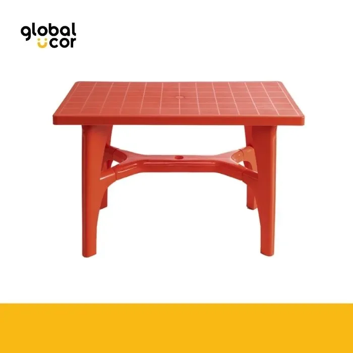 Mesa Plástica Rectangular Rojo1