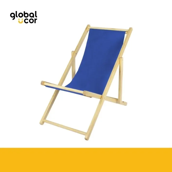 SILLA DE PLAYA MADERA LONA AZUL1
