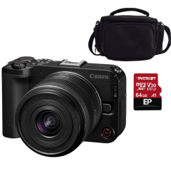 CAMARA MIRRORLESS CANON EOS R50V RF-S 14-30MM IS STM PZ + MALETIN + MEMORIA 64GB