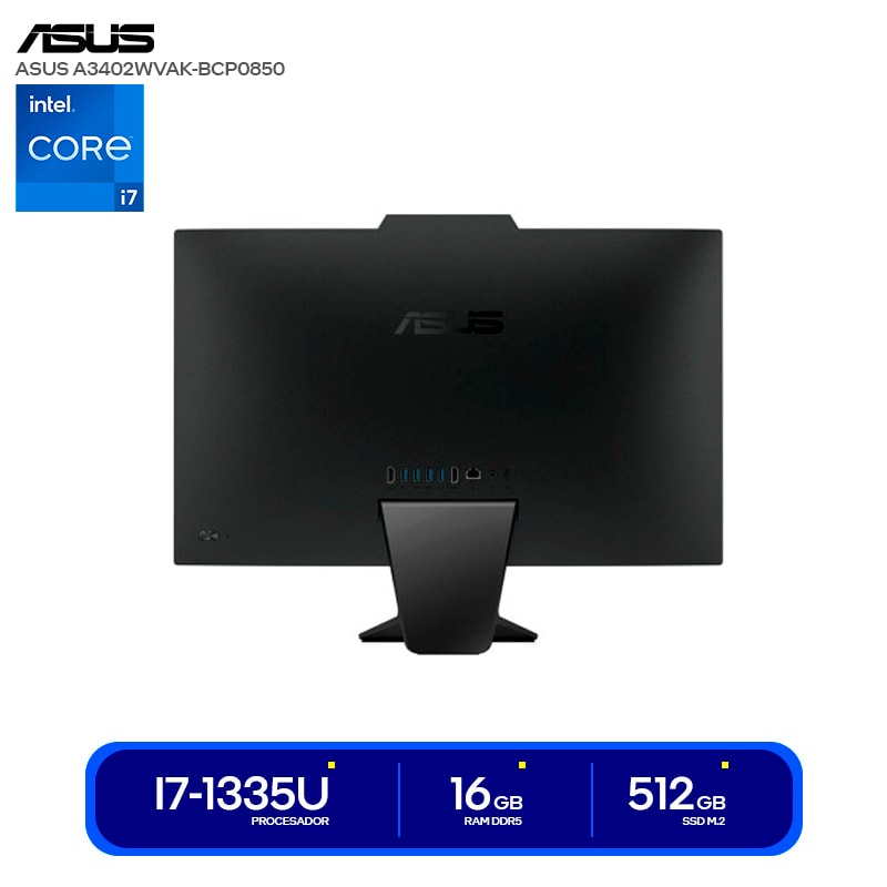 AIO ASUS A3402WVAK-BPC0850 Intel Core i7-1355U, 16GB RAM DDR5, 512GB SSD, Integrados, 23.8