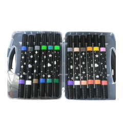 12 Lápices Glitter Dobles 24  Colores