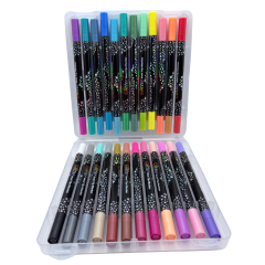 Marcadores glitter doble punta 48 colores