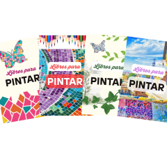 Pack 4 Libros Mosaicos Y  Naturaleza Para Pintar