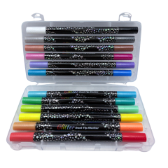 Marcadores punta doble glitter 24 colores