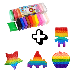Pack 4 Pop It Y Masitas 12  Colores Juguete Antiestrés