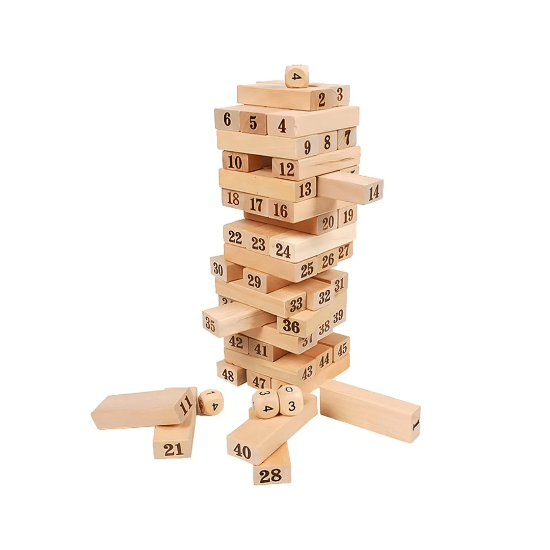 Pack 4 Juegos De Mesa Domino Jenga Gato Naipes4
