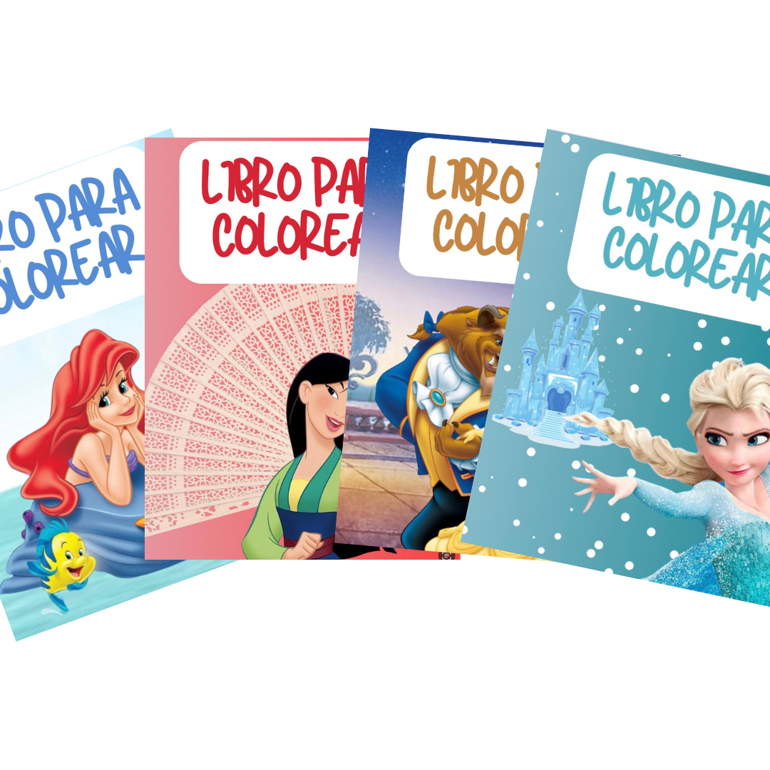 Pack 4 Libros Princesas Para  Pintar2