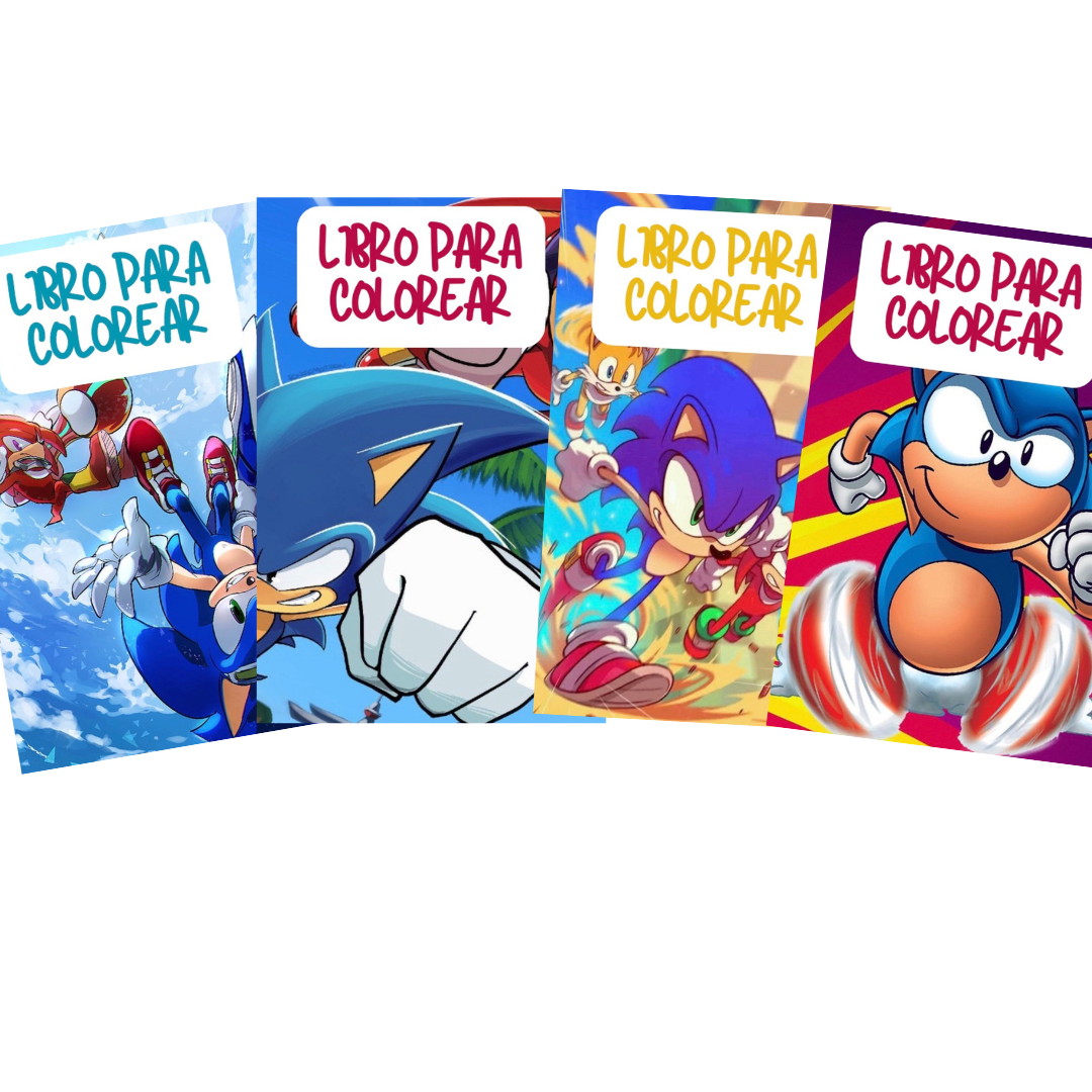 Pack 4 Libros Sonic Para Pintar2