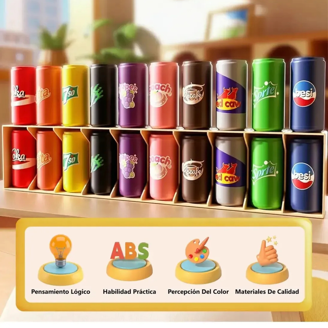 Juego Mesa Didactico Memoria Latas Colores Plastico3