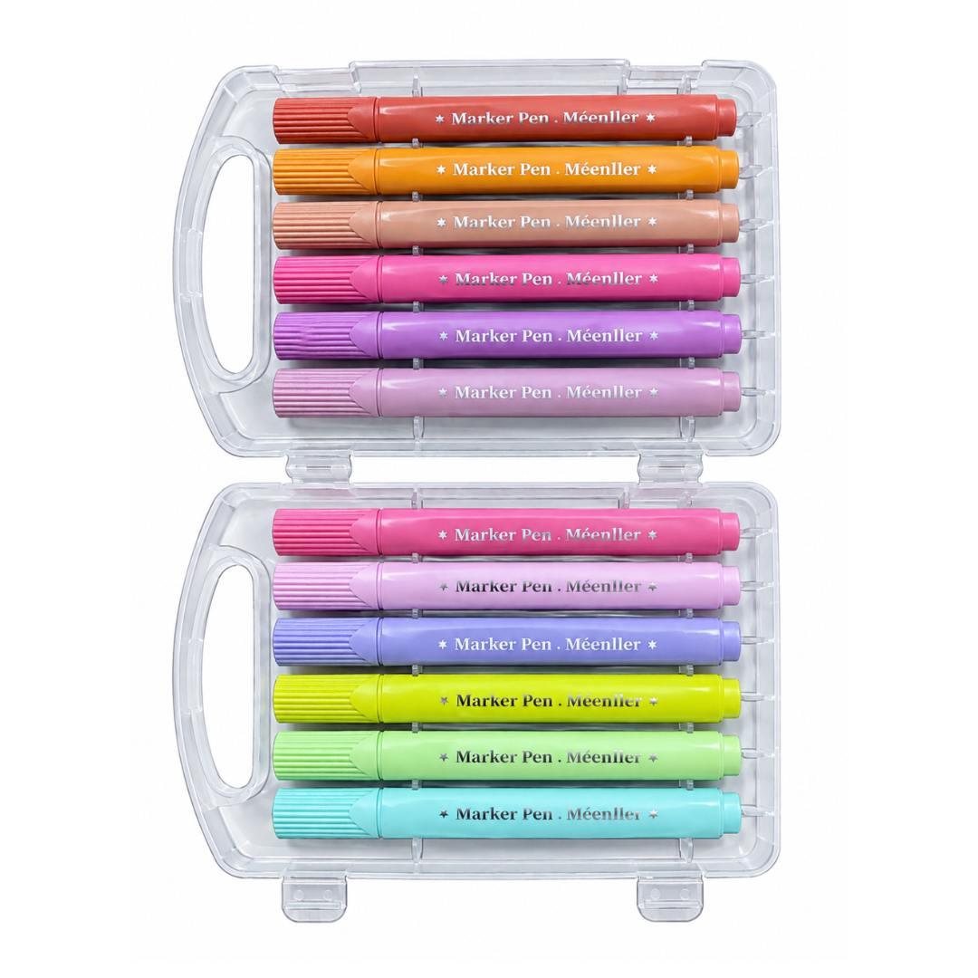 Estuche 12 Lápices Marcadores Color Macarrón2
