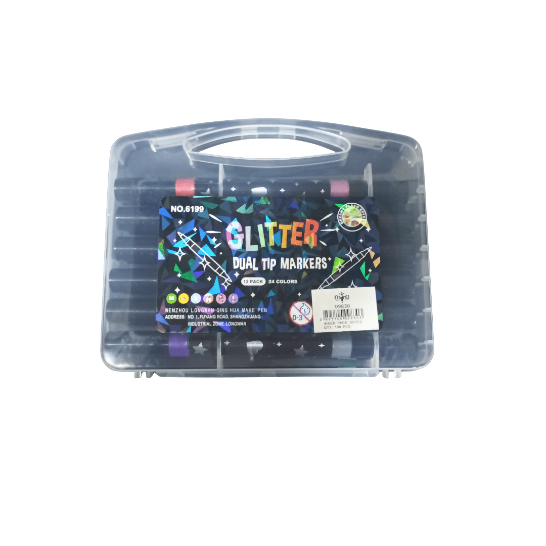 12 Lápices Glitter Dobles 24  Colores1