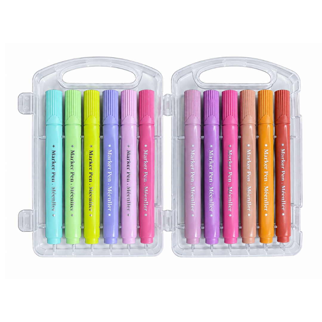 Estuche 12 Lápices Marcadores Color Macarrón1