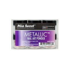 COLECCIÓN METALLIC NAIL ART POWDER X6