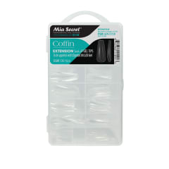 GEL TIPS COFFIN CLEAR 120 NAILS
