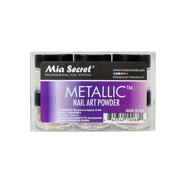 COLECCIÓN METALLIC NAIL ART POWDER X62