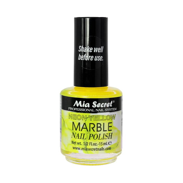 NEON YELLOW MARBLE NAIL POLISH2