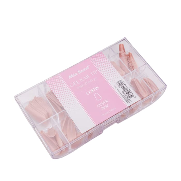 GEL NAIL TIP COFFIN COVER PINK  140 PCS1