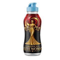 Botella de Agua Exclusiva – Edición Americas Elite Woman (Degradé Dorado)