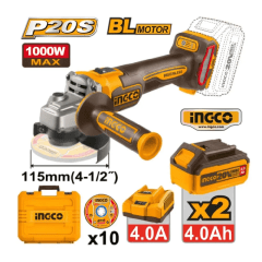 CAGLI271532 AMOLADORA ANGULAR 1000W 115MM(4 1/2'')
+2BAT+CARGAD OR+DISCOS+MA LETIN