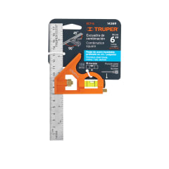 Escuadra De Combinación 6 Pulgadas Truper 14369 Naranja Claro
