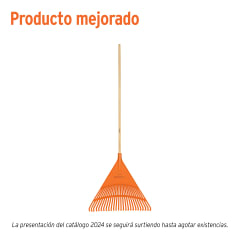 Escoba plástica rígida para jardín, 26 dientes, mango 48