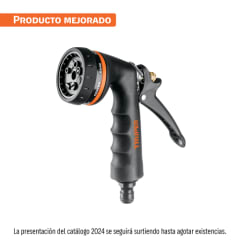 Pistola para riego de 8 funciones metálica con recubrimiento, Truper
