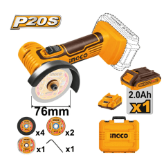 CAGLI76012 MINI AMOLADORA 20V
76mm
+DISCOS+LLAVE
+BAT+CARGADO R