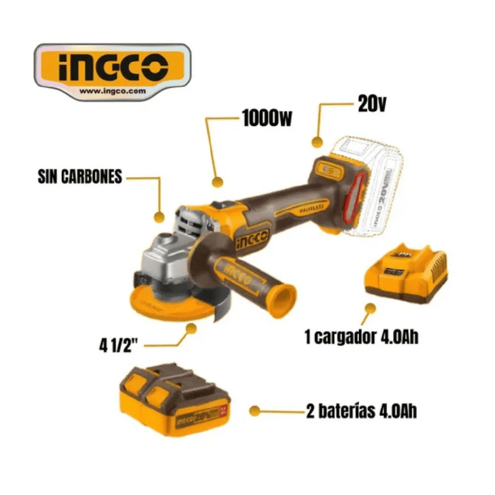 CAGLI2211532
Amoladora Angular 20V 1200W
+2BAT+DISCOS+ CARGADOR+MAL ETIN3