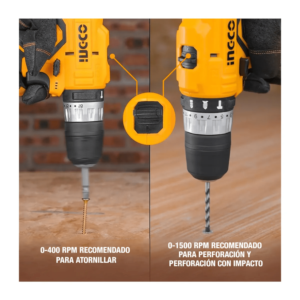 CIDLI200215
Atornillador C/percutor Litio 20v2