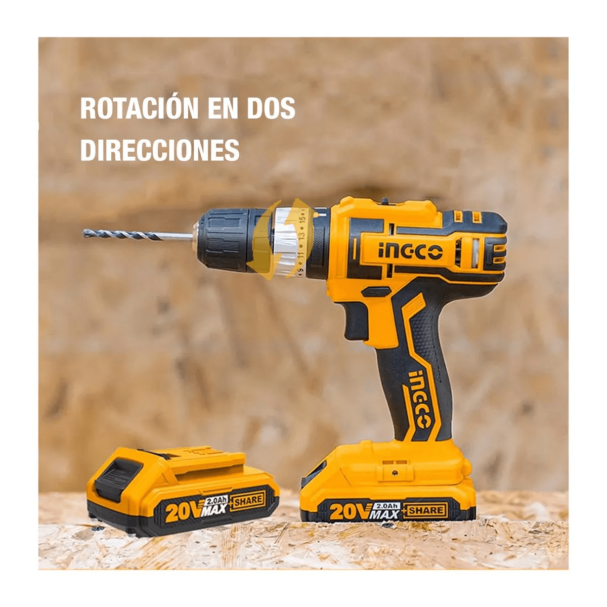 CIDLI200215
Atornillador C/percutor Litio 20v4